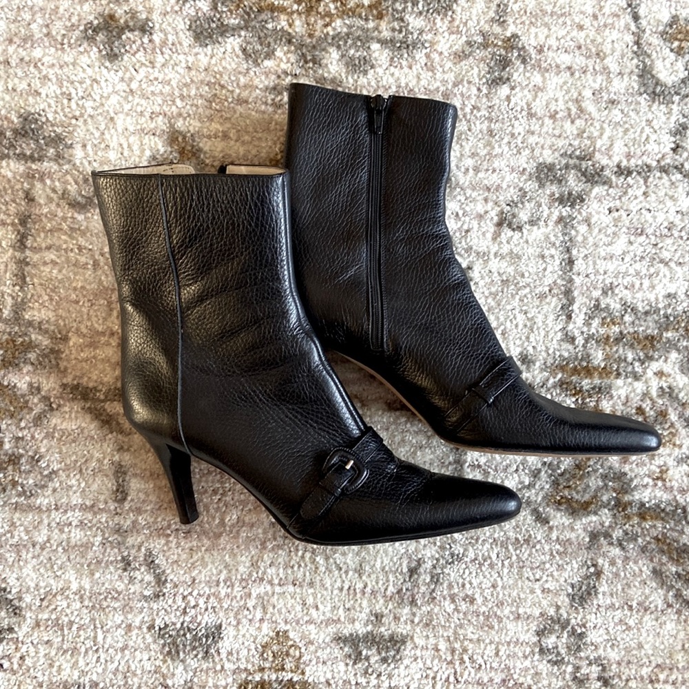 Brooks Brothers, genuine leather black booties.